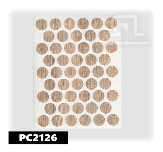 Пластиковые заглушки самоклеящиеся 14мм для евровинта PC2126 Дуб сонома PACIFIC