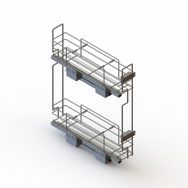 Бутылочница боковая с доводчиком 200 Хром левая СОФТ ЮММ15 кг.
