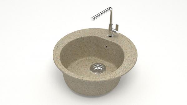 Мойка круглая F3 Q5 Песочный матовый