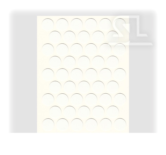 Пластиковые заглушки самоклеящиеся 18мм для евровинта PC2307 глянец Белый PACIFIC