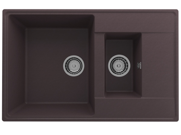 Мойка двойная Quartz Prima 780 1.5К Трюфель