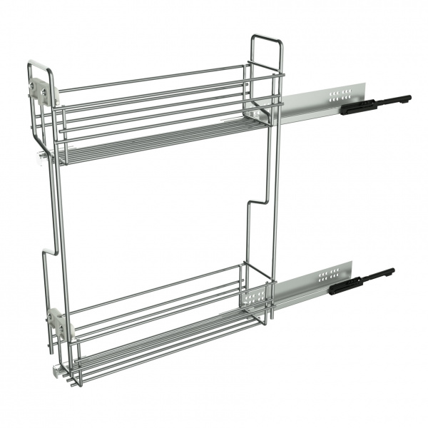 Бутылочница боковая с доводчиком 150 Хром левая в верхний ящик SIDERPLAST 30 кг.