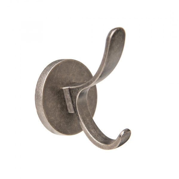 Крючок 2х рожковый KR 0350 BAZ Цинк старинный чернёный KERRON 15 кг.