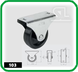 Колёсная опора неповоротная d38х47 мм с металлической арматурой Чёрный HTS