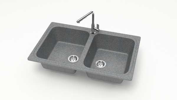 Мойка двойная F20 Q8 Тёмно-серый матовый