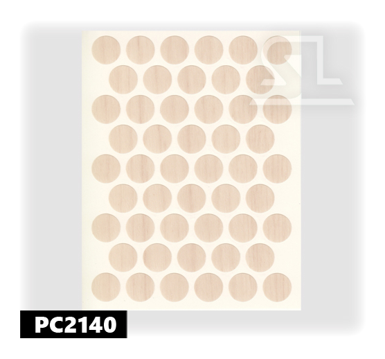 Пластиковые заглушки самоклеящиеся 14мм для евровинта PC2140 Берёза PACIFIC
