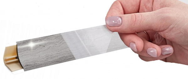 Плинтус LB 15 Травертин серый глянец 3,0 м 45