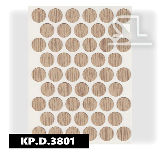 Пластиковые заглушки самоклеящиеся 14мм для евровинта KP.D.3801 Дуб мадрид PACIFIC