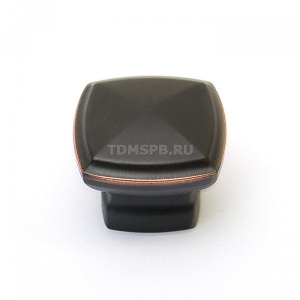 Ручка кнопка FK 1677  Бронза чёрно-красная  матовая