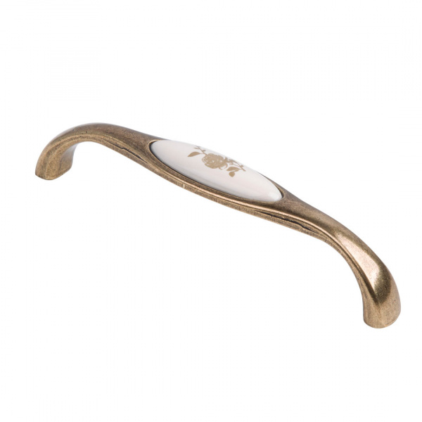 Ручка скоба 10 09 128 Бронза оксидированная Керамика