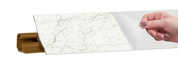 Плинтус LB 231 Мрамор Марквина белый 3,0 м 14