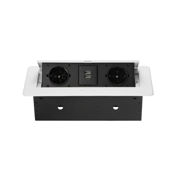 Удлинитель механический 226J 2 евро+ 2 USB Серебро Мебакс