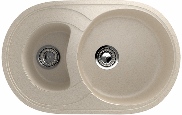 Мойка овальная двойная U504 Бежевый