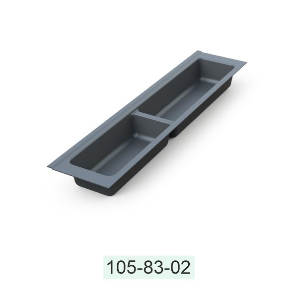 Лоток для приборов 2 отдела 107*444-480*45 Антрацит MESAN