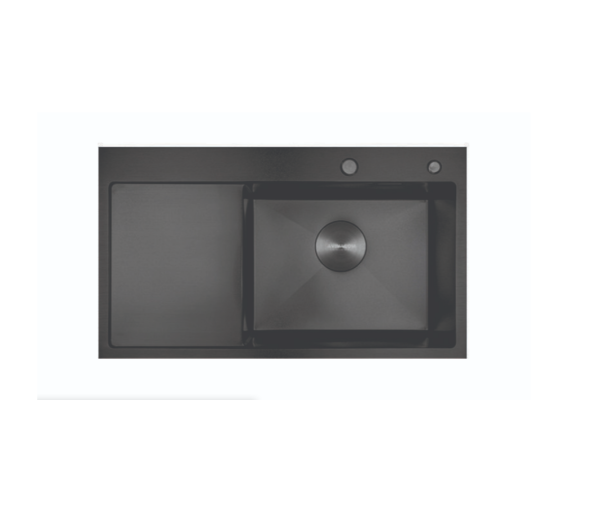 Мойка AVIVACOM 3мм 650*480мм Нано Чёрный с крылом Правая