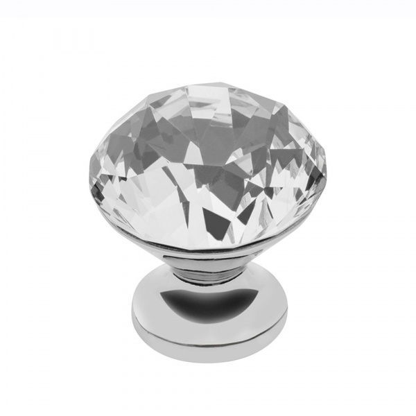 Ручка кнопка GZ CRPB 25 Хром Хрусталь