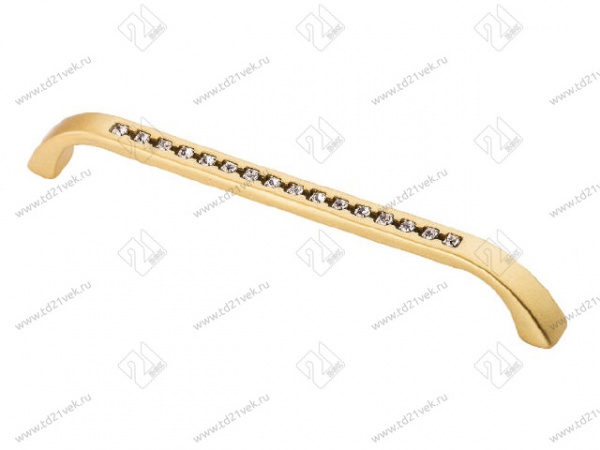 Ручка скоба со стразами Оскар 5194 96 Золото матовый
