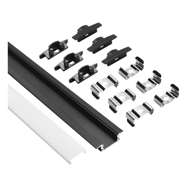 Алюминиевый профиль врез. 3000 х 17,4 х 7 мм ENCENDIENDO , Чёрный