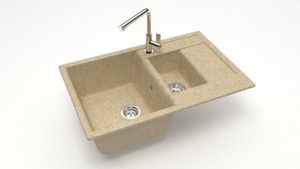 Мойка двойная F210 Q14 Ваниль матовый