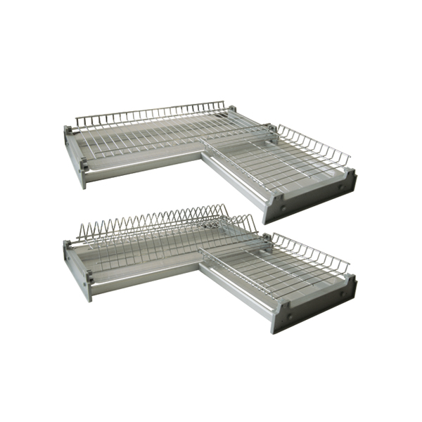 Сушка для посуды угловая 600 2-х уровневая Хром ALBA