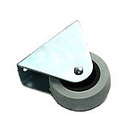 Колёсная опора неповоротная d50х68 мм с металлической арматурой Чёрный HTS