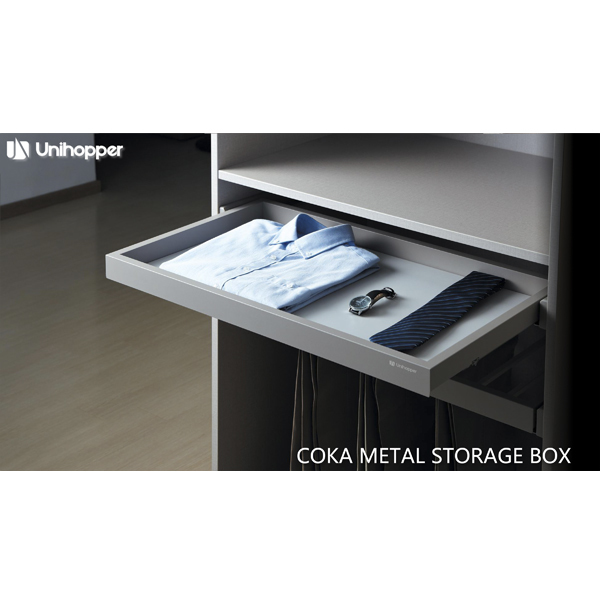 Выдвижная полка стальная COKA 600 с доводчиком CLIP-ON Unihopper