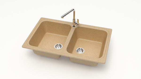 Мойка двойная F20 Q18 Крем матовый