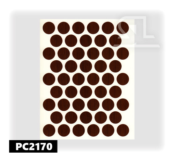 Пластиковые заглушки самоклеящиеся 14мм для евровинта PC2170 Орех канада PACIFIC