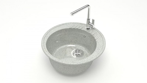 Мойка круглая Лексия Z6 Q10 Светло-серый глянец