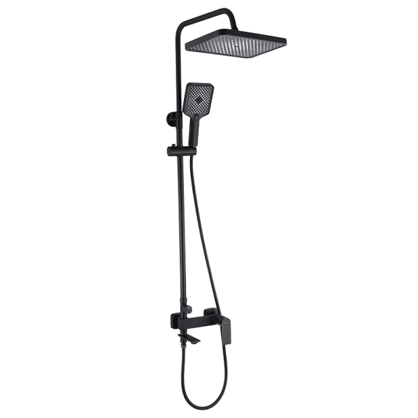 Душевой гарнитур FENDI BLACK Чёрный с лейкой и тропическим душем OSGARD