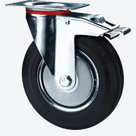 Колёсная опора 125 мм промышленная поворотная со стопором 100 кг Чёрный МФК