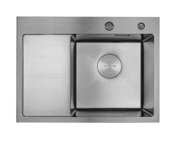 Мойка AVIVACOM 3мм 580*480мм Нано Сатин с крылом Правая
