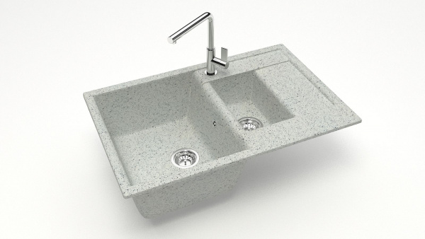 Мойка двойная F210 Q10 Светло-серый матовый