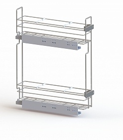 Бутылочница боковая с доводчиком 200 Чёрный левая Квадро ЮММ 15 кг.