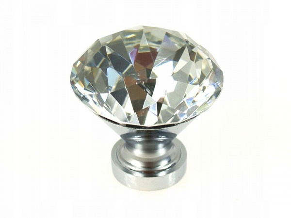 Ручка кнопка GKS 004-35 Хром Хрусталь