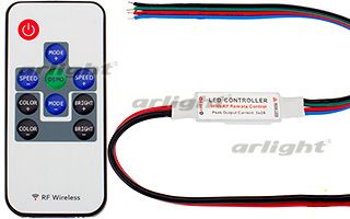 Контроллер RGB LN-RF10B-MINI-Wires(5-24V,30-144W,10кн) мини