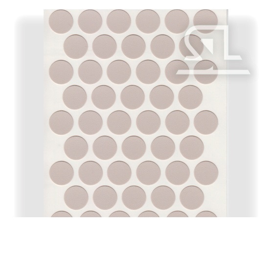 Пластиковые заглушки самоклеящиеся 14мм для евровинта KS702 Кашемир серый PACIFIC