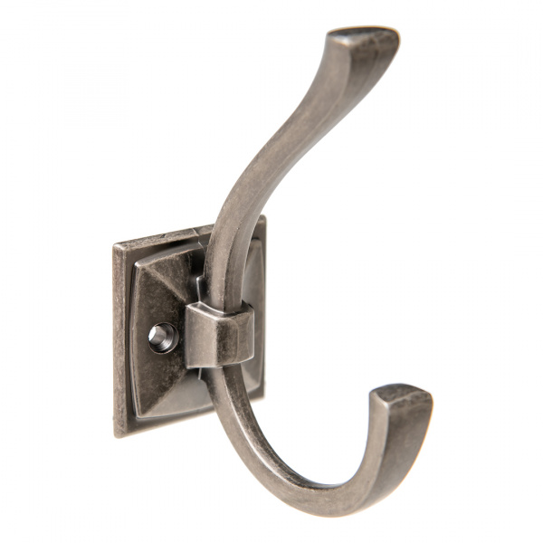 Крючок 2х рожковый KR 0390 BAZ Цинк старинный чернёный KERRON 15 кг.