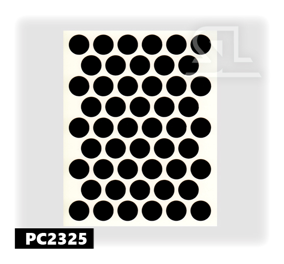Пластиковые заглушки самоклеящиеся 14мм для евровинта PC2325 глянец Чёрный PACIFIC