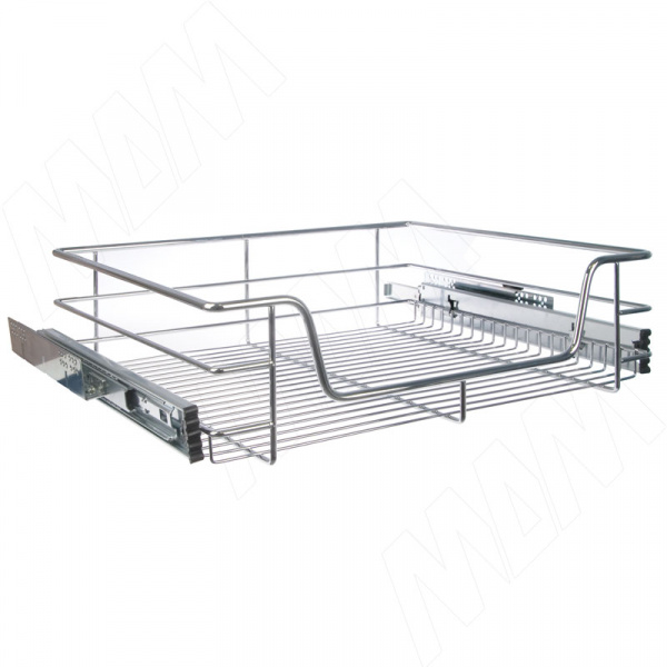 Корзина выдвижная 400 Хром без крепления к фасаду AMIX