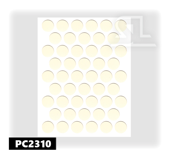 Пластиковые заглушки самоклеящиеся 14мм для евровинта PC2310 Крем глянцевые PACIFIC