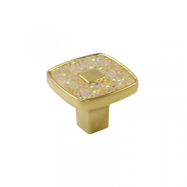 Ручка кнопка LAURA Золото со стразами