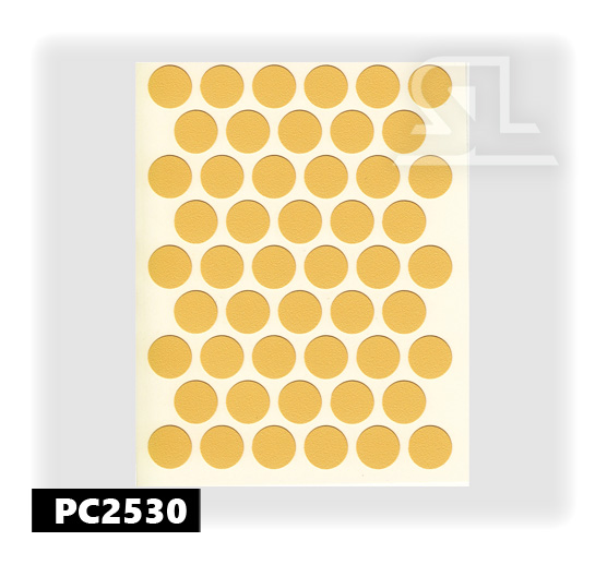 Пластиковые заглушки самоклеящиеся 14мм для евровинта PC2530 Жёлтый PACIFIC