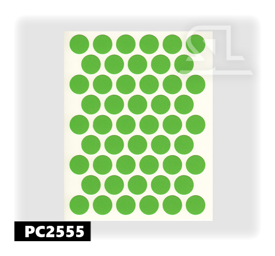 Пластиковые заглушки самоклеящиеся 14мм для евровинта PC2555 Зелёный PACIFIC
