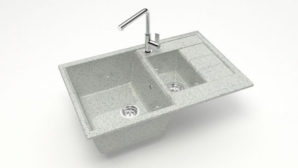 Мойка двойная Блонди Z210 Q10 Светло-серый глянец