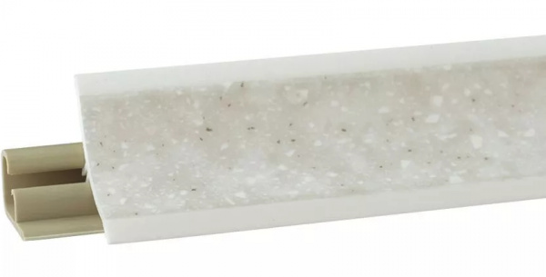 Плинтус LB-23 3м Берилл (Бриллиант белый, Семолина серая, Кварц белый)