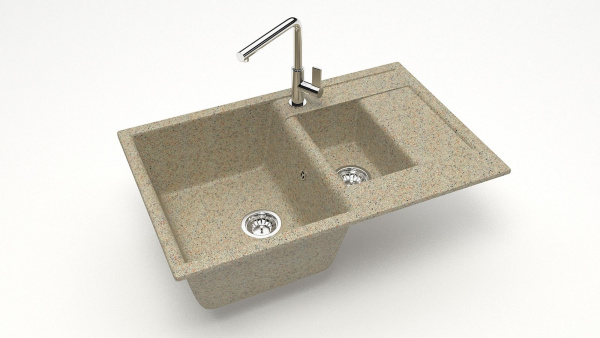 Мойка двойная F210 Q5 Песочный матовый