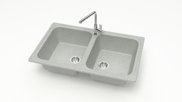 Мойка двойная F20 Q10 Светло-серый матовый
