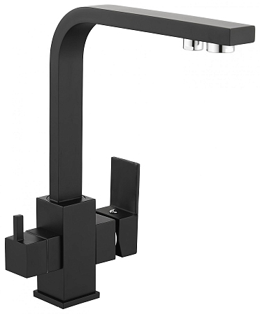 Смеситель для кухонной мойки под фильтр питьевой воды Чёрный