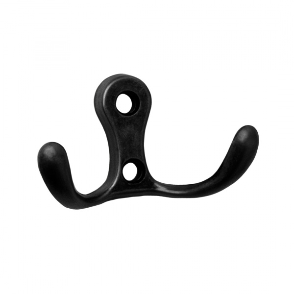 Крючок 2х рожковый KR 0010 BL Чёрный матовый KERRON 15 кг.